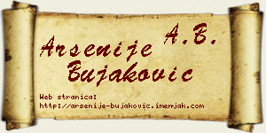 Arsenije Bujaković vizit kartica